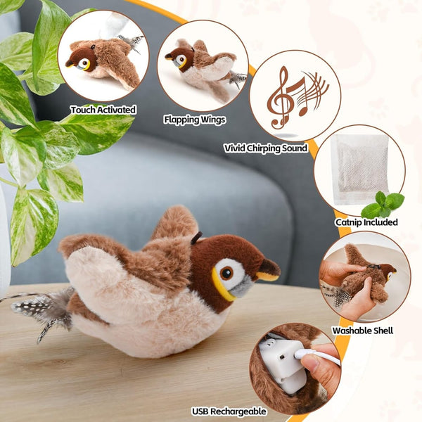 🔥Last Day 50% OFF - 🐾Interactive Chirping Bird Cat Toy