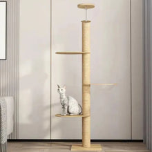 Solid Wood Cat Tree House with Climbing Frame