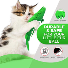 Cat Toothbrush Toy - Durable Hard Rubber for Dental Care and Interactive Play