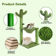 Cactus Cat Scratching Post with Hammock and Sisal Rope