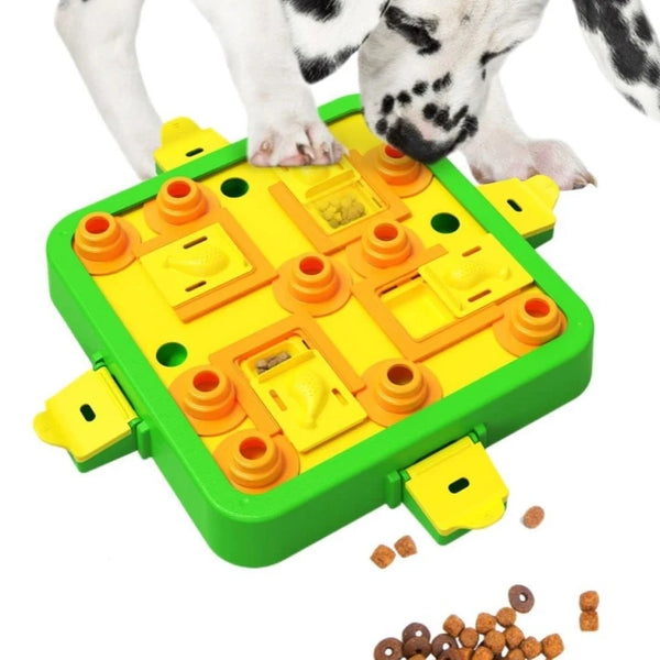 3-in-1 Dog Puzzle Toy for Mental Stimulation and Treat Dispensing