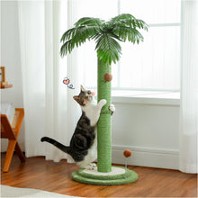 Tall Cat Scratching Post with Interactive Balls and Palm Design