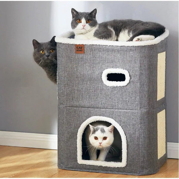 2-Storey Cat House for Indoor Cats