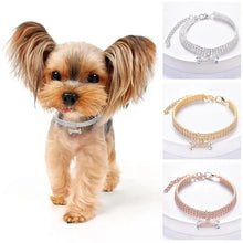 Adjustable Pet Necklace - Crystal Rhinestone Collar for Cats and Dogs