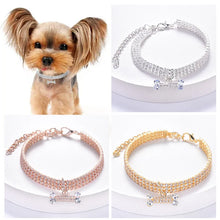 Adjustable Pet Necklace - Crystal Rhinestone Collar for Cats and Dogs