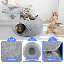 Interactive Wool Felt Kitten House and Play Toy