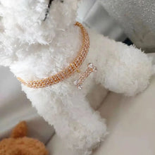 Adjustable Pet Necklace - Crystal Rhinestone Collar for Cats and Dogs