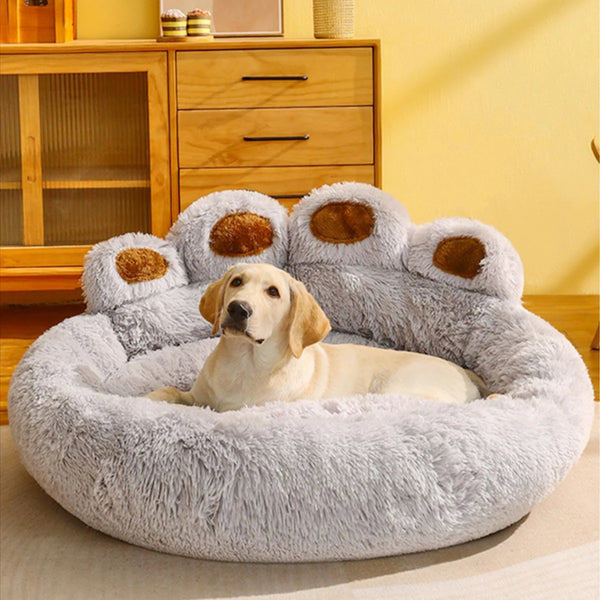 Plush Dog Sofa Bed - Washable Warm Pet Bed for Small to Large Dogs