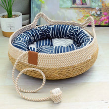 Summer Cat Bed Woven Rattan Sleeping House