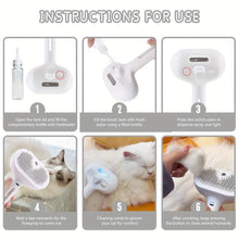 Pet Spray Hair Comb with Built-in Humidifier for Easy Grooming