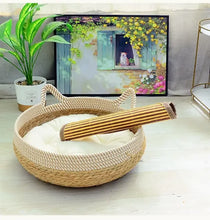 Summer Cat Bed Woven Rattan Sleeping House