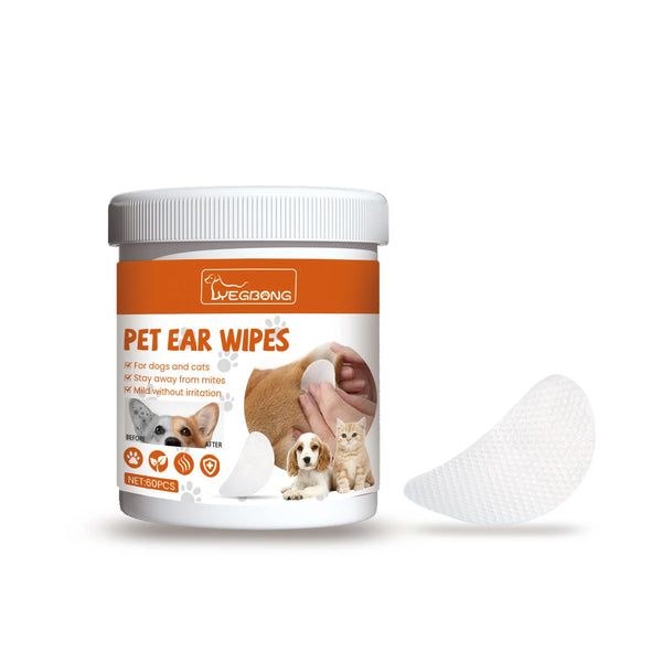 Pet Ear Cleaning Wipes - Disposable Ear and Eye Care for Dogs and Cats