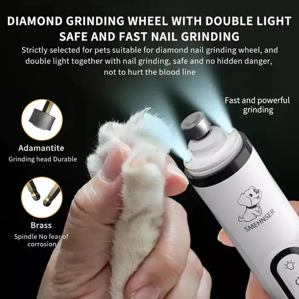 USB Rechargeable Electric Pet Nail Grinder with LED Light