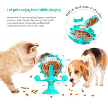 Interactive Windmill Dog and Cat Puzzle Toy with Treat Dispenser and Suction Cup