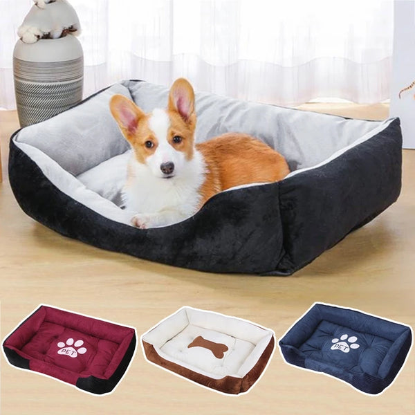 Soft Plush Dog Bed - Cozy Kennel for Large, Medium, and Small Pets