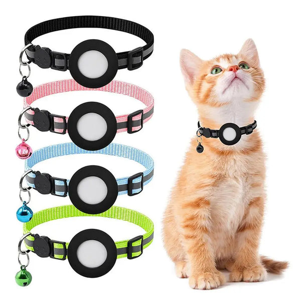 Silicone Anti-Lost Cat Collar for Apple AirTag with Reflective Design