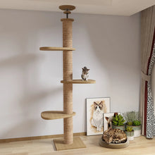 Solid Wood Cat Tree House with Climbing Frame