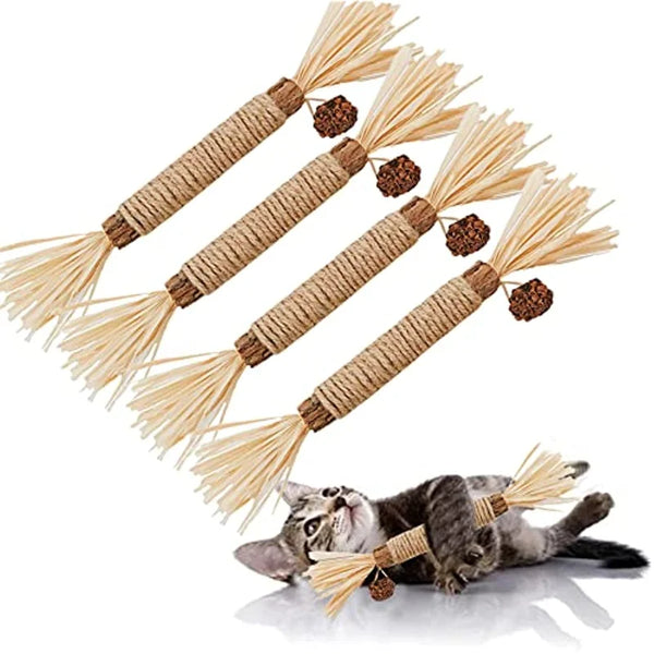 Cat Toys Silvervine Chew Stick - Natural Catnip Toy for Teeth Cleaning and Oral Health