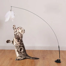 Interactive Cat Toy Handfree Cat Stick with Suction Cup and Feather Wand