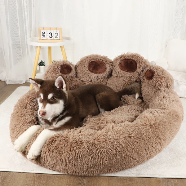 Plush Dog Sofa Bed - Washable Warm Pet Bed for Small to Large Dogs