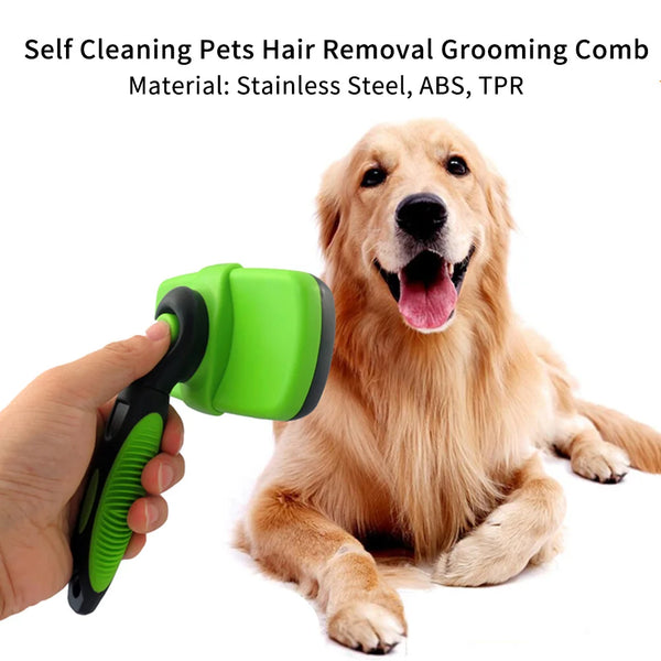 Self-Cleaning Pet Hair Removal Comb for Easy Grooming