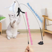 Interactive Cat Toy Handfree Cat Stick with Suction Cup and Feather Wand