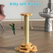 Durable Sisal Cat Scratching Post with Turntable and Interactive Balls