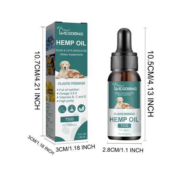 Pet Hemp Seed Oil for Dogs & Cats