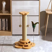 Durable Sisal Cat Scratching Post with Turntable and Interactive Balls