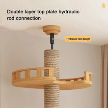 Solid Wood Cat Tree House with Climbing Frame