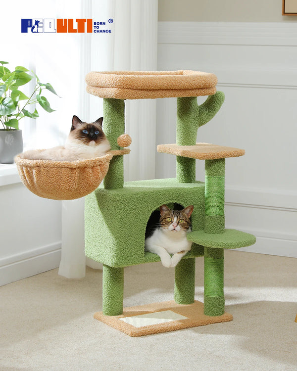 Cat Tree for Large Cats with Hammock, Condo, and Scratching Posts