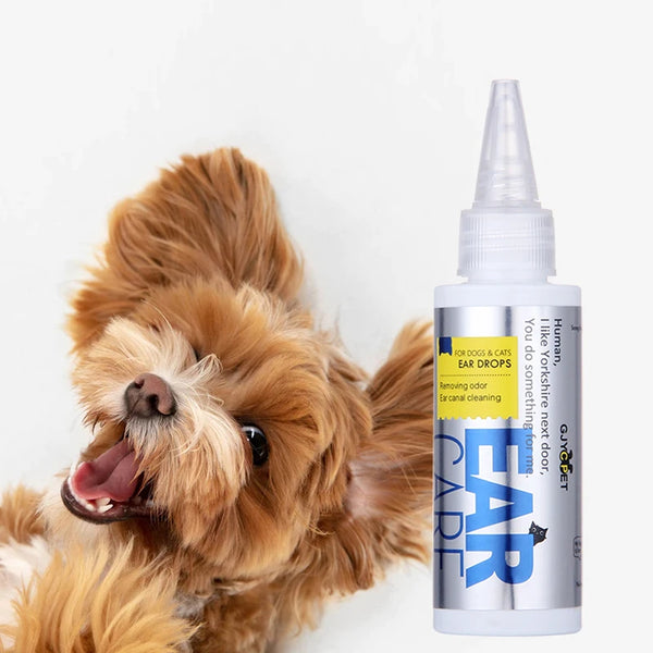 Cat and Dog Ear Cleaner Drops - 60ml Ear Wash Solution for Infection Control and Dirt Removal