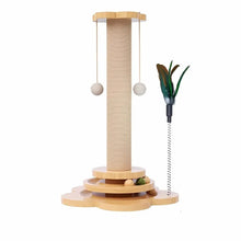 Durable Sisal Cat Scratching Post with Turntable and Interactive Balls